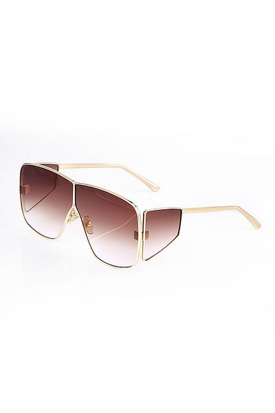 Angel Eyes Uv400 Protection - Gold Frame Brown Glass Ski Goggles