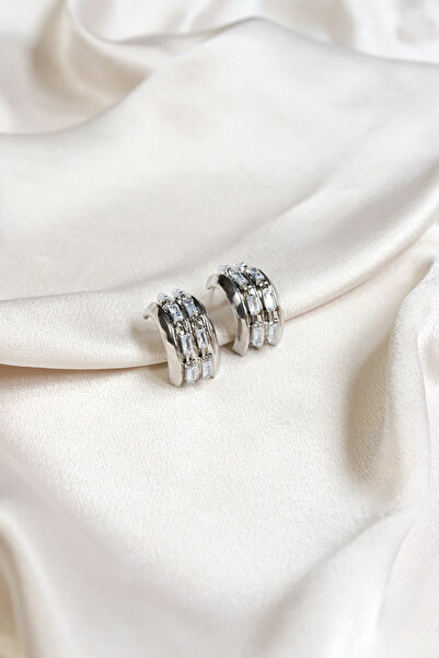 Brillo Zircon Stone Detailed Women's Earrings