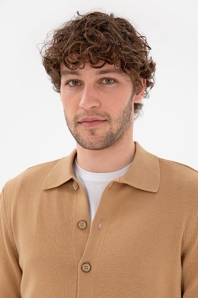 U.S. Polo Assn. Men's Camel Basic Knitwear Cardigan 50298272 -Vr015