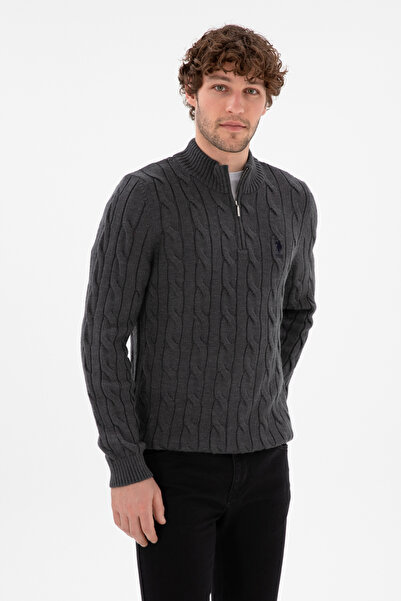 U.S. Polo Assn. Men's Anthracite Melange Sweater 50297020 -Vr081