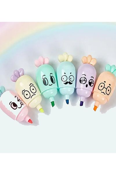 Por Favor 6-Piece Mini Carrot Highlighter Set