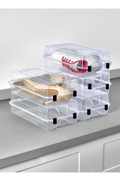 Ecolux 5 Pieces - Shoe Box Transparent Shoe Storage Box - Women - 33X19X10 cm