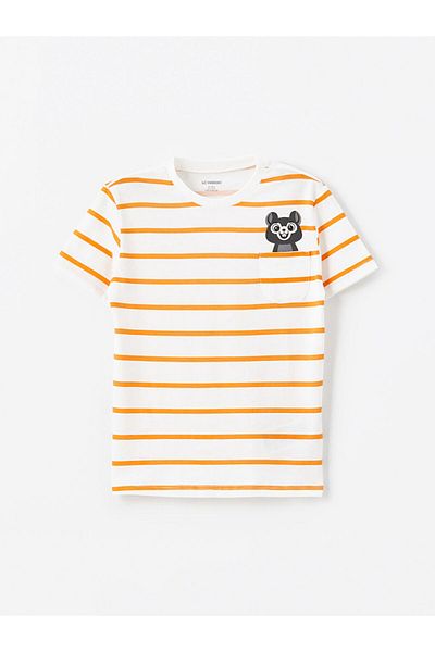 LC Waikiki Lcw Kids Crew Neck Printed Baby Boy T-Shirt and Shorts 2-Piece Set