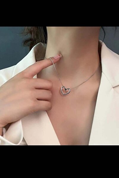 By Zeyna Aksesuar قلادة نسائية VIP Series 316 L - ستانلس ستيل، على شكل قلب