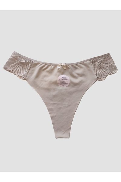 Vanilya Secret Stone Laser Cut No Trace Lace Women's Thong Panties
