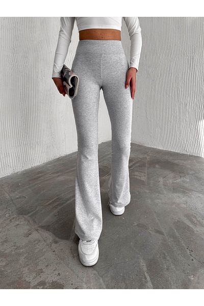 Gugus Women's High-Waist Tharm-Effected Waist Spanish Leg Legging Pants