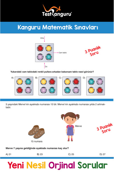 Dikkat Atölyesi Yayınları 2. Sınıf Zihin Çalıştıran Eğlenceli Kanguru Matematik Soruları