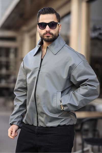 FREED MOND δερμάτινο μπουφάν oversize ελαστικό