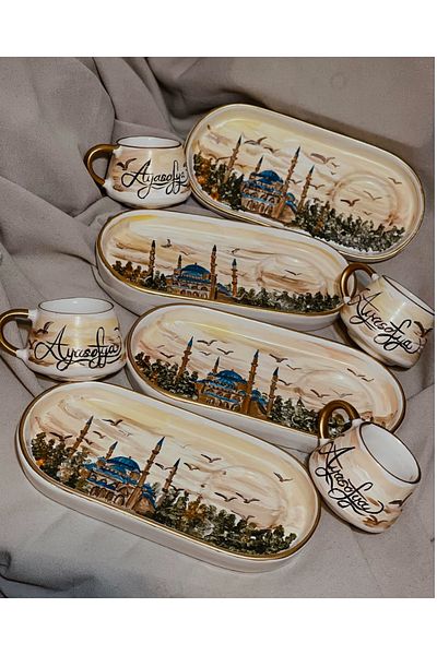 Store كوب قهوة اسطنبول آيا صوفيا - تصميم خاص مرسومة يدويًا، هدية (قطعة واحدة)