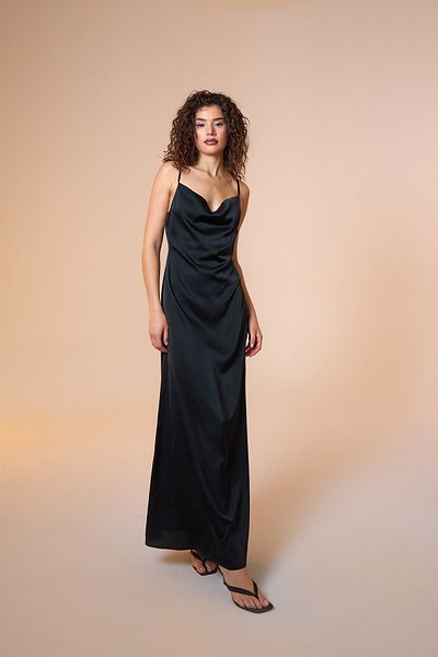 Mozto Leopard Printed Jace Maxi Satin Dress - Strappy