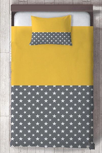 MEKTA HOME Baby and Children's Room Yellow and Starry Bedspread Mktyo-101