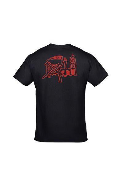 Orijin Tekstil Death Human εμπρός και πίσω με στάμπα Unisex μαύρο μπλουζάκι