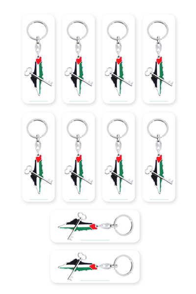 Zaytoon Breloc cheie cu 10 bucăți Harta colorată a Palestinei Unisex A300010-10