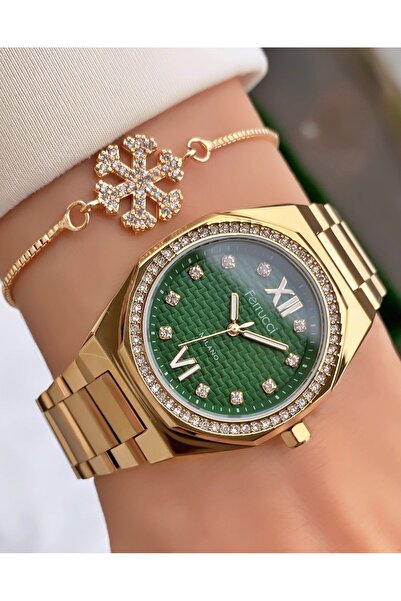 Ferrucci Ferruci Marka Altın Renk Çelik Kordon 2 Yıl Garantili Kadın Kol Saat...