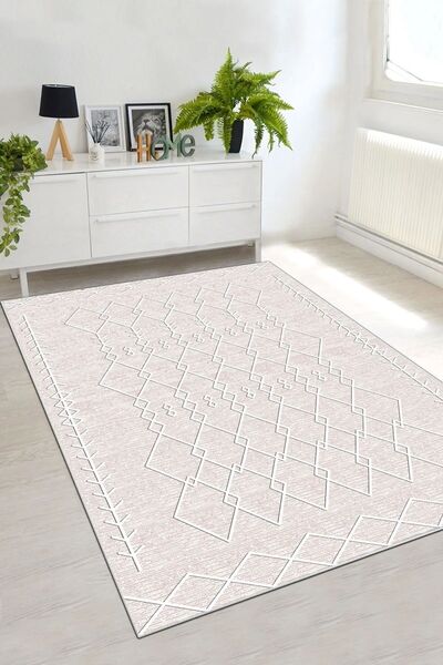 Hevia Home Modern Dijital Baskı Kaymaz Taban Salon Halısı Mutfak Halısı Korid...