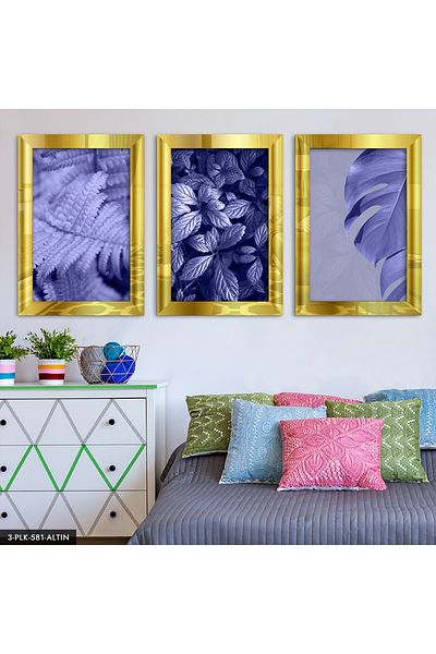 Evinemoda Fairy Color Leaves Gold 3 piese de masă cu oglindă din plexiglas