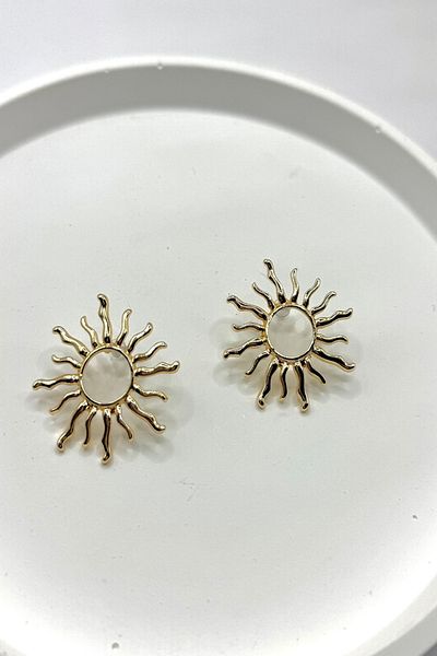 DEMOKAN Women's Earrings Hollow Sun Model Earrings
