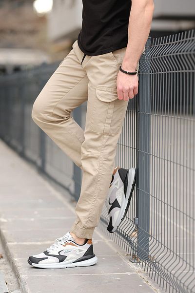 Oksit 1569 Lycra Men's Cargo Pants with Elastic Waist and Legs