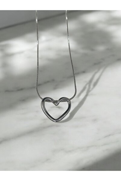 staınless steel قلادة قلب من الفولاذ -45 سم