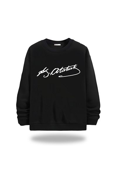Gölge Store Ανδρικό φούτερ με λεπτή εφαρμογή Ataturk Signature Visual Crew Neck 809