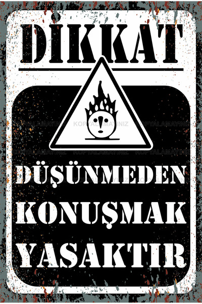 Hayat Poster atenție nu se poate vorbi fără gândire semn de avertizare fraze ...
