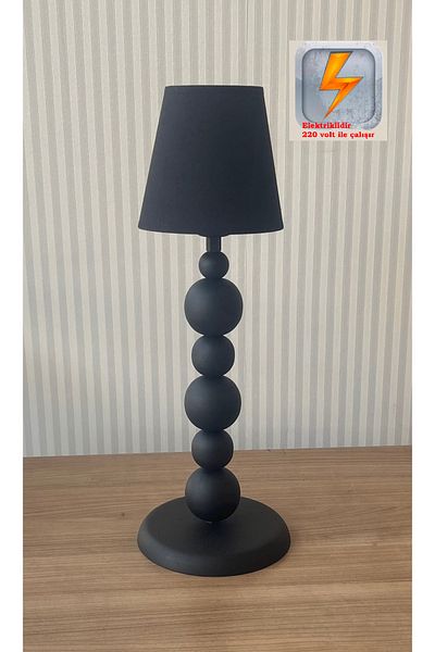 gaziantepavize Electric Pırıl Black Case Black Hat Modern Decorative Metal Lampshade (Not Battery)