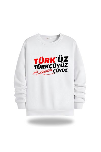 Gölge Store Ανδρικό φούτερ Slimfit Crew Neck - AtaAtatürkçüyüz Visual 1289