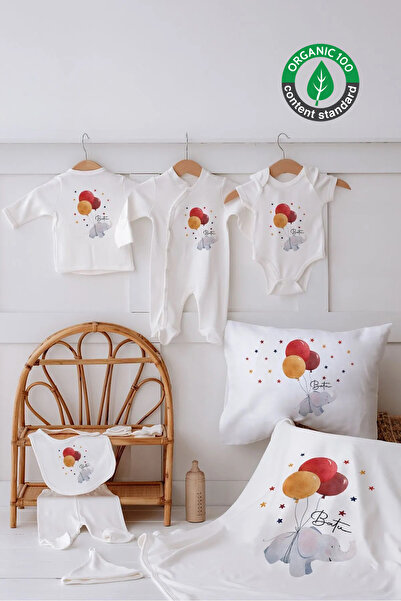 Lilabio %100 Organik Isme Özel Isimli 10lu Hastane Çıkışı Fil