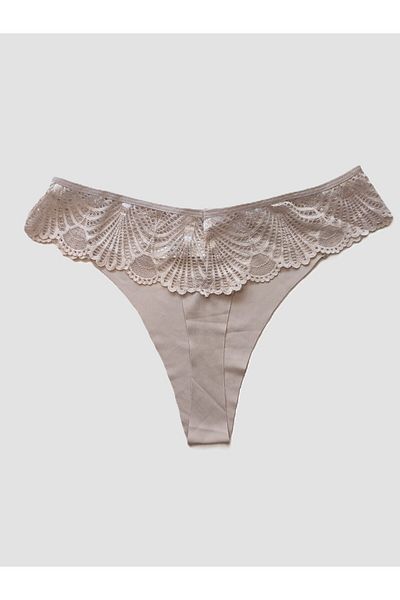 Vanilya Secret Stone Laser Cut No Trace Lace Women's Thong Panties