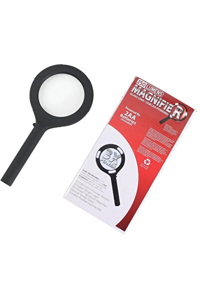 Belle Fusion 3 Ledli Işıklı El Büyüteci 250 Lümen Beyaz Işık Büyüteç 3x Zoom Tamirci Büyüteç Wt374