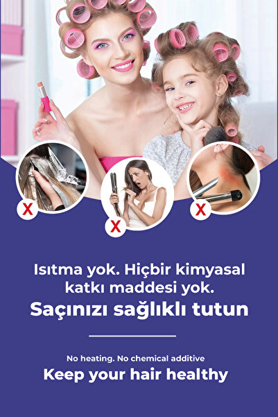 Kezban Tekstil 6lı ORTA Boy Bigudi Cırtlı - Yapışkanlı Saç Bigudisi (Çap: 40mm)