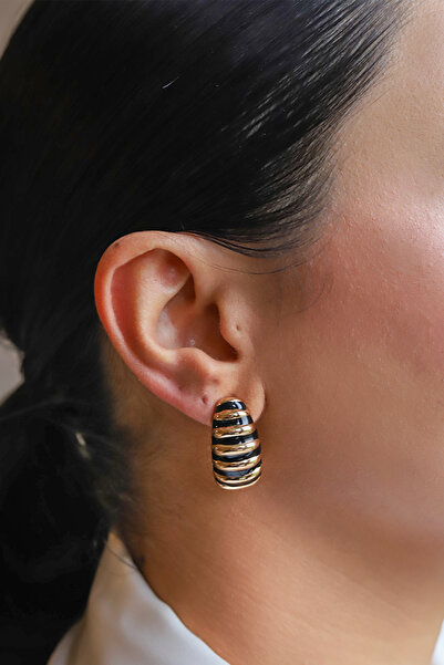 Brillo أقراط كاتربيلر مزدوجة اللون