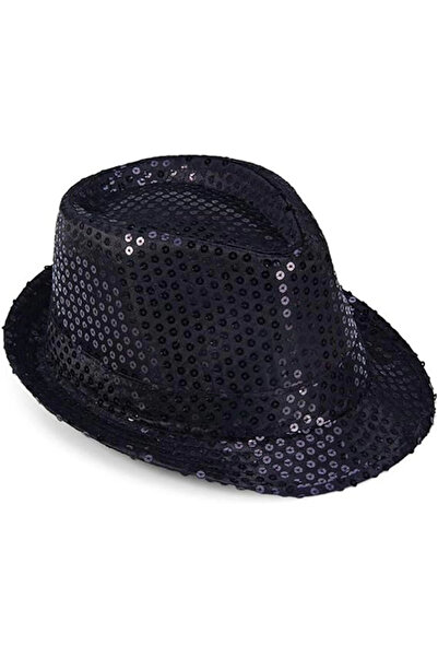 Belle Fusion قبعة عرض مطرزة باللون الأسود للأطفال قبعة مايكل جاكسون رقم 54