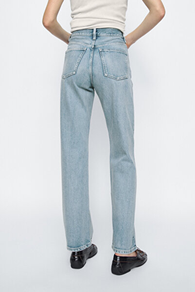 Massimo Dutti Pamuk karışımlı yüksek bel straight fit jean