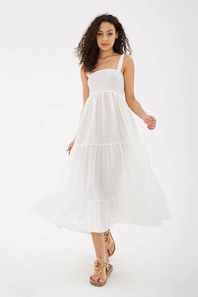 Fashion Friends Ecru Strap Dress