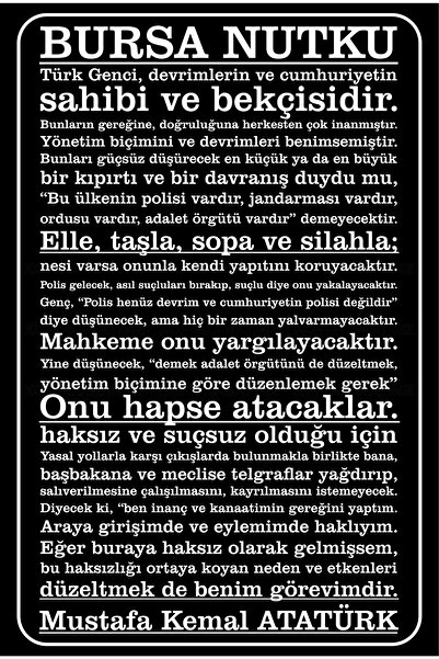 Hayat Poster Bursa Nutku Mustafa Kemal Ataturk citate acasa birou scoala came...