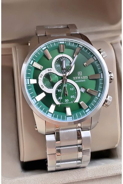 Reward Brand Silver Color Inner Functions Active Men's Wrist Watch - Bracelet Gift