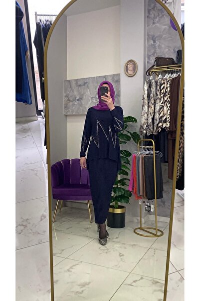 Anka Taş Detaylı Etek Bluz takım