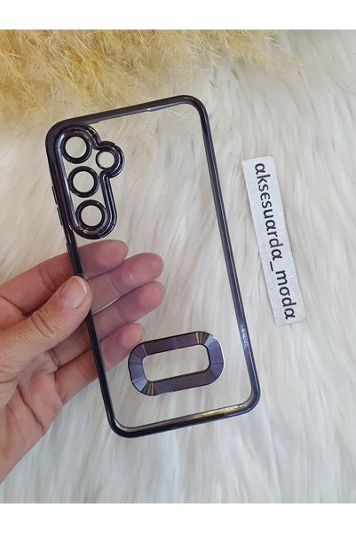 Aksesuarda Moda حافظة متوافقة مع هاتف Galaxy A34 مع شعار مقطوع بالليزر لعدسة ...