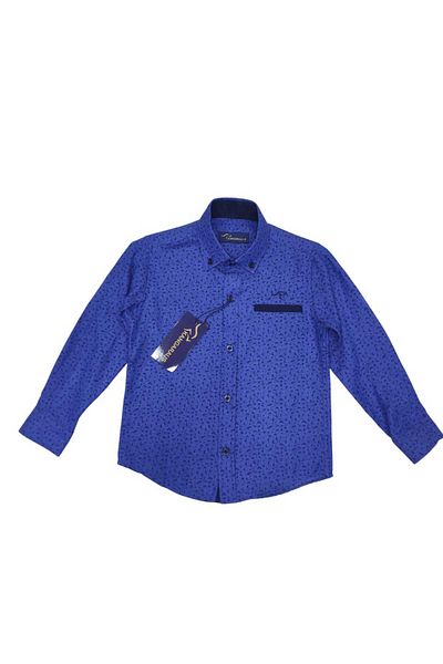 LAPINKOD Cămașă clasică cu model pentru băiat cu buzunare ornamentale