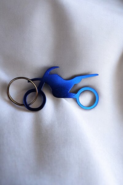 Lynare Motorcycle Model Hard Aluminum Biker Keychain 1 Piece (Blue)