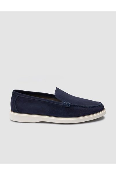 Cabani 100% Genuine Leather Navy Blue Suede Men's Loafer