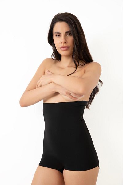 LOHOUSE Women's Black Recovery High Waist Silicone Laser Cut Slip Corset