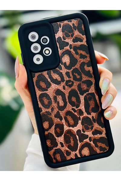 Go Aksesuar جراب سيليكون بتصميم جلد الفهد متوافق مع هاتف Galaxy A23