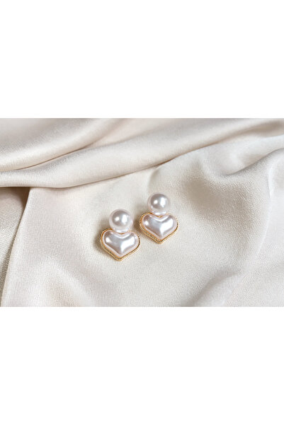 Brillo Mother of Pearl Detailed Heart Earrings