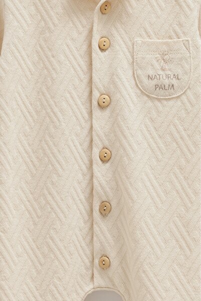 Caramell Baby Boy Romper - 100% Organic Cotton, 1-3 and 9-12 Months with Booties, 6-9 Months Without Booties