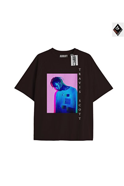 Adrift Travis Scott crna oversize unisex majica - opuštenog kroja