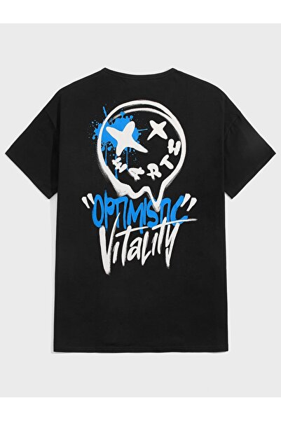 donamod Unisex Oversize Στυλ Harajuku με μοτίβο κινουμένων σχεδίων και σλόγκαν