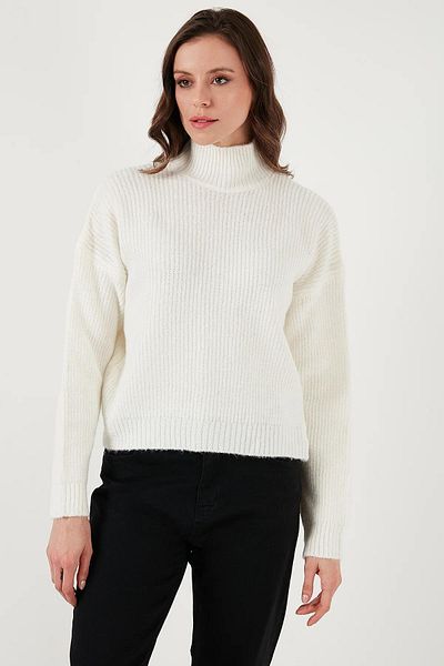 Fashion Friends Ecru Stand Collar Sweater