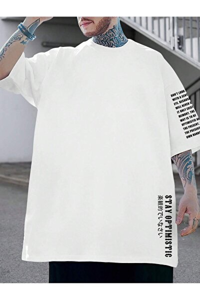 donamod Slogan Grafic Off-Shoulder Stil Harajuku